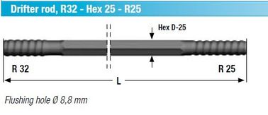 2m tot 6m Boring van de de Staaf de Hoogste Hamer van de Booruitbreiding, 32mm - 52mm Diameter